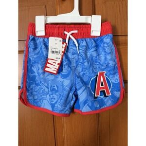 Marvel Boys' Avengers Blue & Red Swim Trunks Size 3 NWT